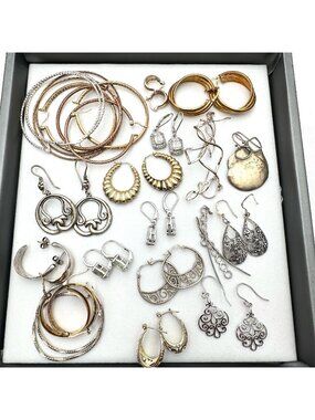 Sterling Silver Earrings Lot 87 Grams Wear Scrap or Resell All XRF Tested